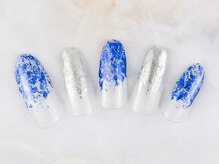 ネイルプラザ 河原町OPA店(NAIL PLAZA)/ブルー×シルバーホイルネイル☆