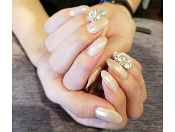 ネイルサロン リスタ(Rista)/ビジュー　オーロラ　シンプル