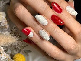 クリスマスカラーニットネイル☆