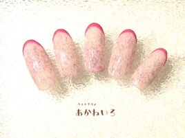 もけもけネイル　細フレンチ