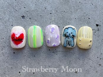 サロンストロベリームーン(Salon Strawberry Moon)/ちぐはぐネイル ¥8500