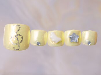 ジェミーネイル シンジュク(Jemiy nail shinjuku)/黄色ミラーウィッシュコア¥9980