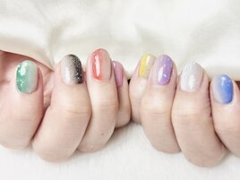カラフル縦グラデ×キラキラホロ