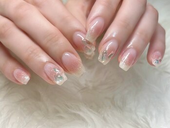 シベル(Ci belle)/クリアフレンチネイル/夏ネイル