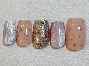 ネイルビート(NAIL BEAT)/ミラーネイル　レオパード　ラメ