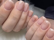 リンボンネイル(Rinbon nail)/ラメグラデーション+ベース追加