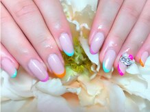 アイリッシュネイル 久屋大通店(Irish Nail)/カラフル先端フレンチネイル