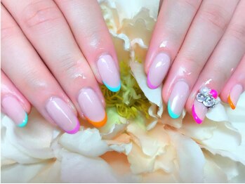 アイリッシュネイル 久屋大通店(Irish Nail)/カラフル先端フレンチネイル