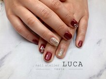 ネイルアトリエルカ(nail atelier LUCA)/W-345 大人上品ボルドーネイル
