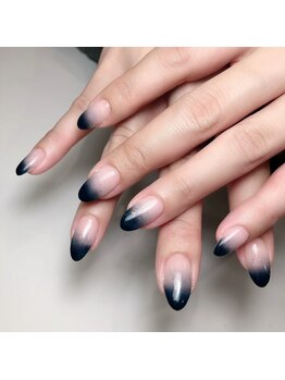 ミント(Mint.)/ネイビーグラデ◇ジェルネイル
