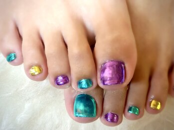 アミュリー ネイル アトリエ(Amury nail atelier)/ミラーネイル メタリック 