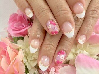 ディーネイル 京橋(D-nail)/立和名/手書きお花ネイル**
