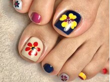 オーラリー ネイル アート メゾン(ORRERY nail art maison)/フット / レトロフラワー