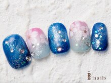 アイネイルズ 横浜WEST店(I-nails)/夜桜ネイル10480円