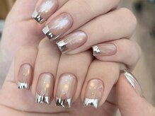 クイーンネイル 新宿(Queen nail)/ミラーフレンチ