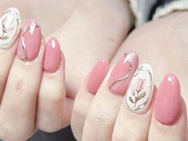 絵画風チューリップネイル