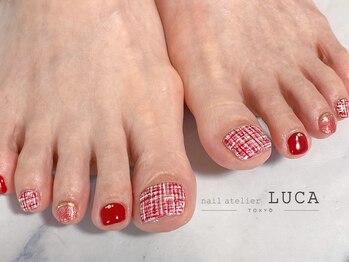 ネイルアトリエルカ(nail atelier LUCA)/M-985 ボルドーツイードネイル