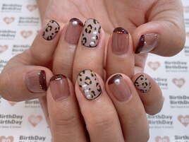 ☆ひょう柄×パールネイル