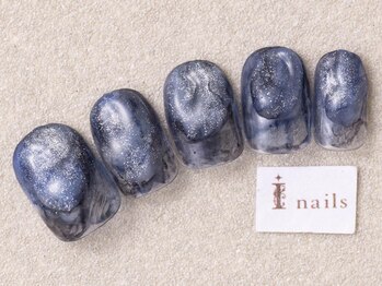 アイネイルズ 三宮店(I nails)/インクニュアンスネイビー