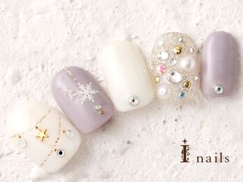 アイネイルズ 横浜WEST店(I-nails)/キラキラ雪の結晶ネイル　9480円