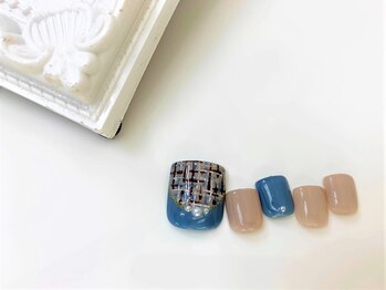 ネイルサロン アミ(Amie)/フット☆ツイードネイル