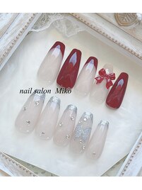 リボン　蝶々　キラキラフレンチ