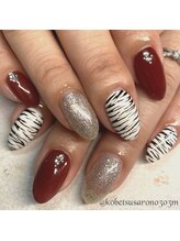 エム(M)/ゼブラ柄ネイル☆