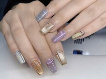 ネイルズバー 新宿店(Nails Bar)/カラーブロックチェックネイル