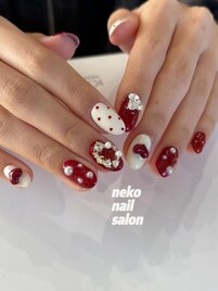 クリスマスネイル　ドットネイル