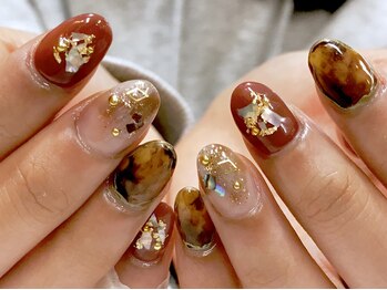 ビービーネイル(BB)/ニュアンス×べっ甲ネイル