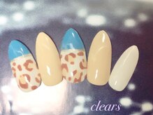 ビューティーネイルサロン クリアーズ(Clears)/くすみ色とヒョウ柄がポイント