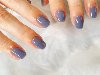 ネイルサロン イントゥ(into_)/クリア　ブルーグレーワンカラー