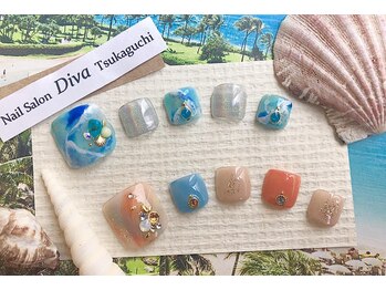 ネイルサロンディーバ 塚口店(Diva)/Footアート10込￥8100