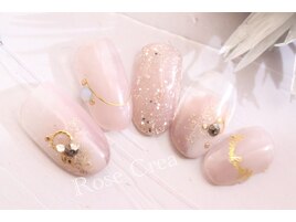 ピンクベージュの塗り掛けネイル