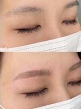 トトアイブロウ(toto. eyebrows)の写真/メイクアップ経験豊富なスタッフが拘って選んだワックスを使用☆肌に優しい施術で理想の目元に仕上げます♪