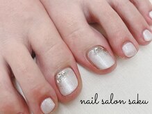 サク(saku)/フットネイル/パールホワイト