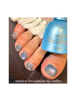 涼しげ★オーロラフットネイル