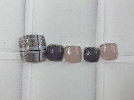 チェック柄　くすみカラー