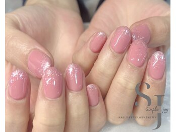 ワンカラー×先端ラメグラ