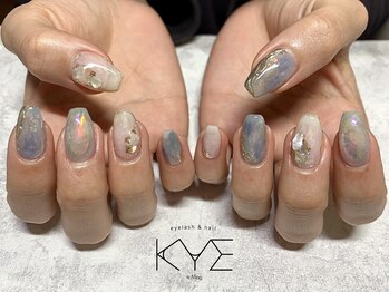 シェル×ミラー×オーロラネイル