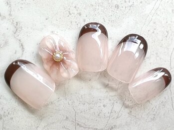 コーラルワン(CORAL ONE)/ぷっくりお花ネイル☆フレンチ