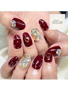 ソラール(SOLAR)/ボルドー&ハートネイル