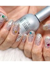 アトリエハルミナ バイ バラ 三島店(atelierharumina by valla)/華やか！ラメグリッターネイル