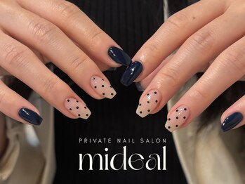 ミディール(mideal)/シンプルネイビードットデザイン