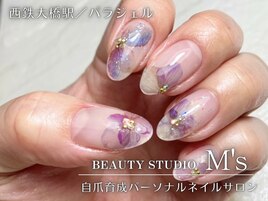 お花ネイル／紫陽花ネイル