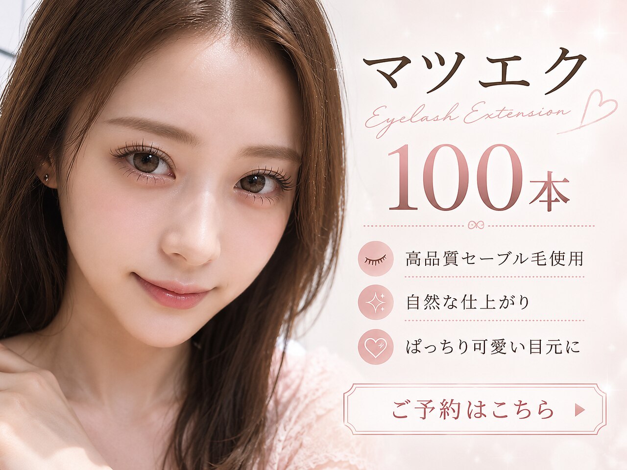 【フラットラッシュ】上100本(オフ込)＋高級コーティング \6600→\4400