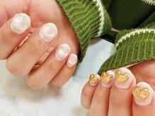 フレイムス アイラッシュ アンド ネイル(FRAMES)/ぽこぽこハートネイル♪