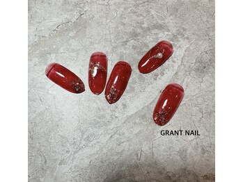 グラントネイル 和歌山店(GRANT NAIL)/手書きハートネイル◎