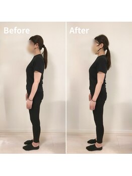 ラブレ 女性専用パーソナルトレーニングジム(Labre)/姿勢改善:ピラティス50分の変化
