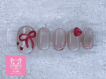 フロル(FLOR)/ぷっくりリボンネイル/ちゅるん